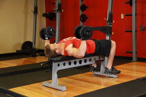 Dumbbell bench press: start position