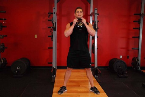 Goblet squat: start position