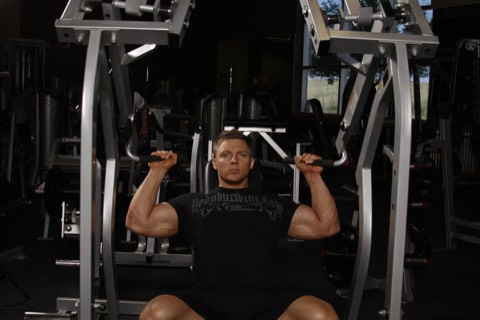 Converging shoulder press: start position