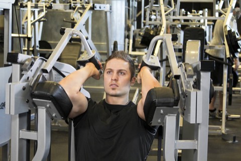 Triceps extension machine: start position