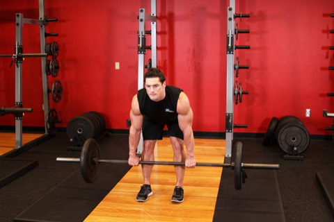 Romanian deadlift: start position
