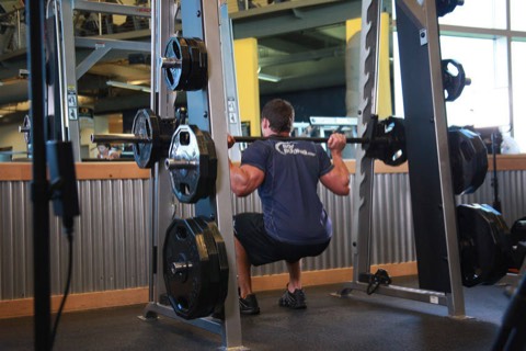 Smith machine squat: start position