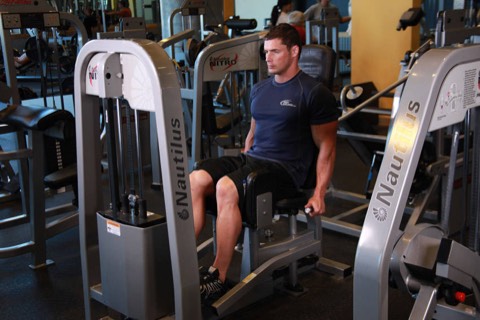 Hip abduction machine: start position
